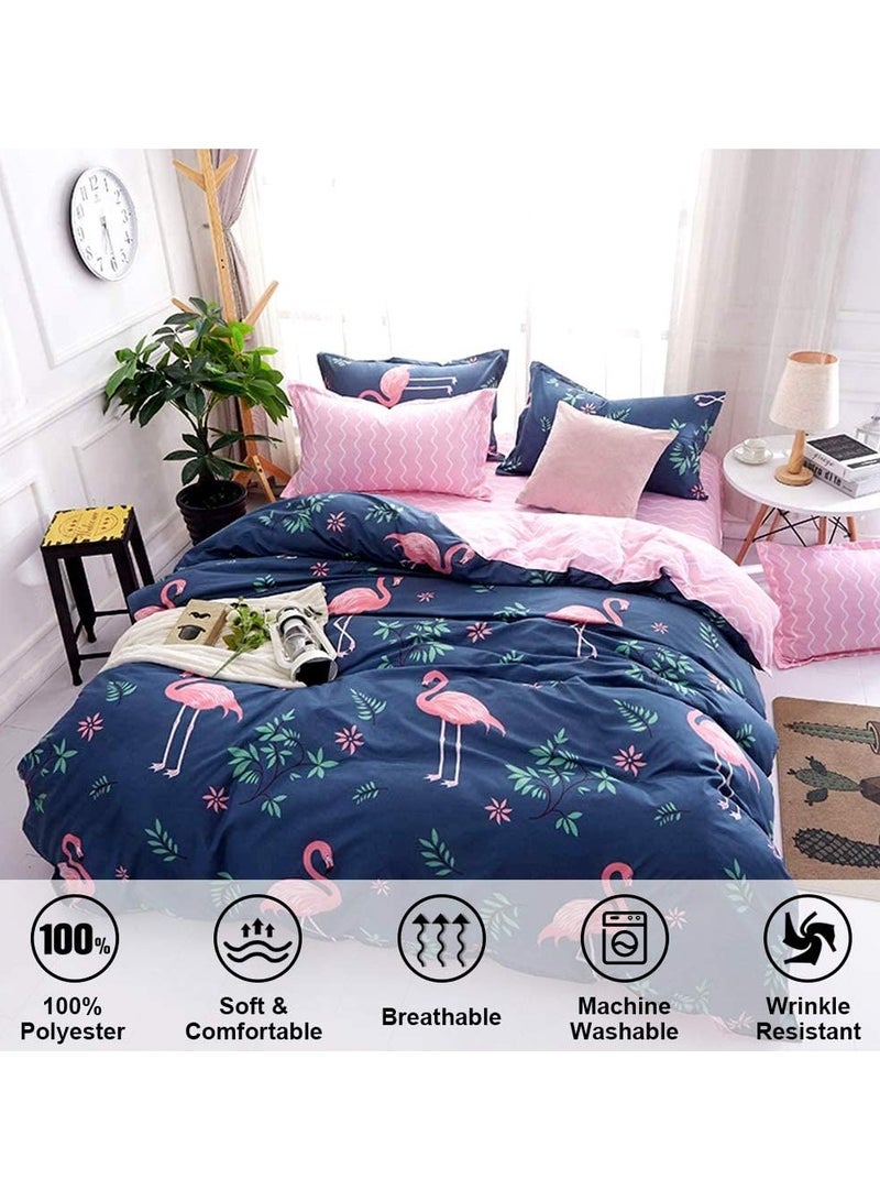 طقم ملاءة سرير مطبوع مقاس كينج من 3 قطع قطن متعدد الألوان - Image 4