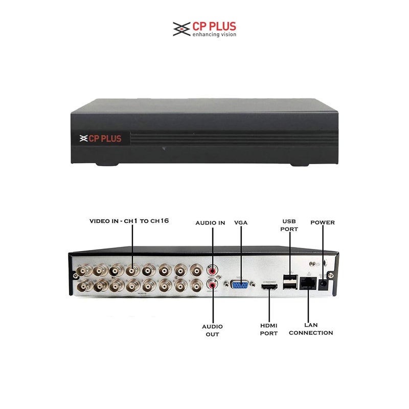 Clocite CP Plus illumax 2.4MP 16 CH DVR, 2.4MP 12 Bullet Cameras [Color Night Vision + Built-in Audio MIC + Smart Dual Light + Motion Detection] + 4 TB HDD + 8 CH SMPS 2 Nos + CCTV Cable + BNC/DC - Image 5