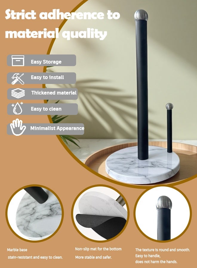 ريتش لايف حامل مناشف ورقية من الفولاذ المقاوم للصدأ - قاعدة رخامية، غير قابل للانزلاق، مقاوم للصدأ وسهل التنظيف - للمطبخ والحمام والمزيد - Image 4