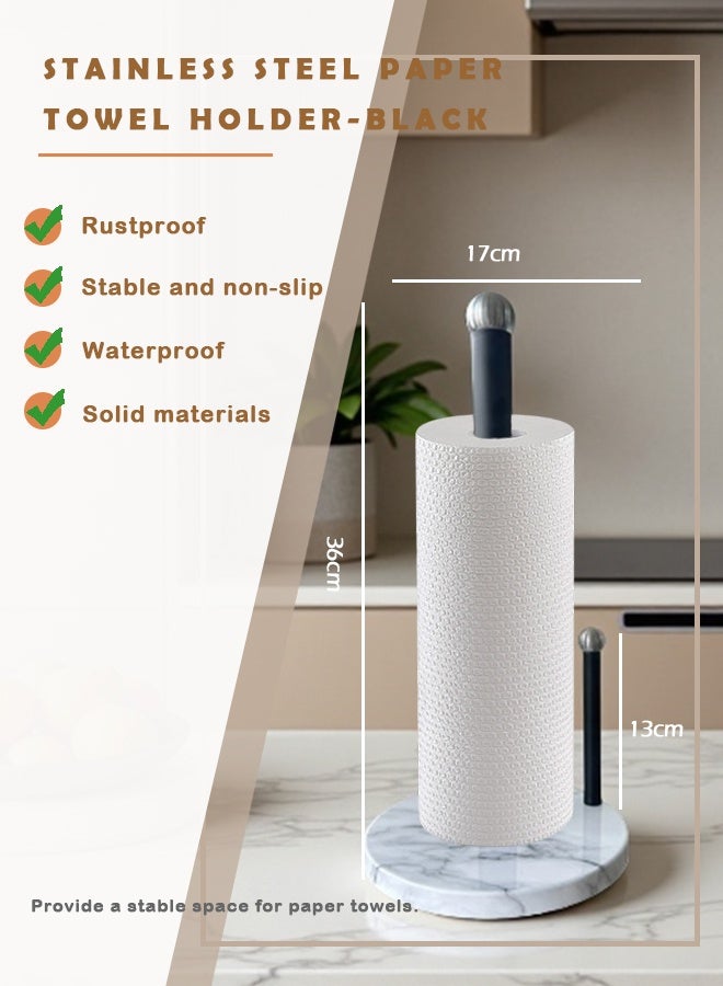 ريتش لايف حامل مناشف ورقية من الفولاذ المقاوم للصدأ - قاعدة رخامية، غير قابل للانزلاق، مقاوم للصدأ وسهل التنظيف - للمطبخ والحمام والمزيد - Image 2