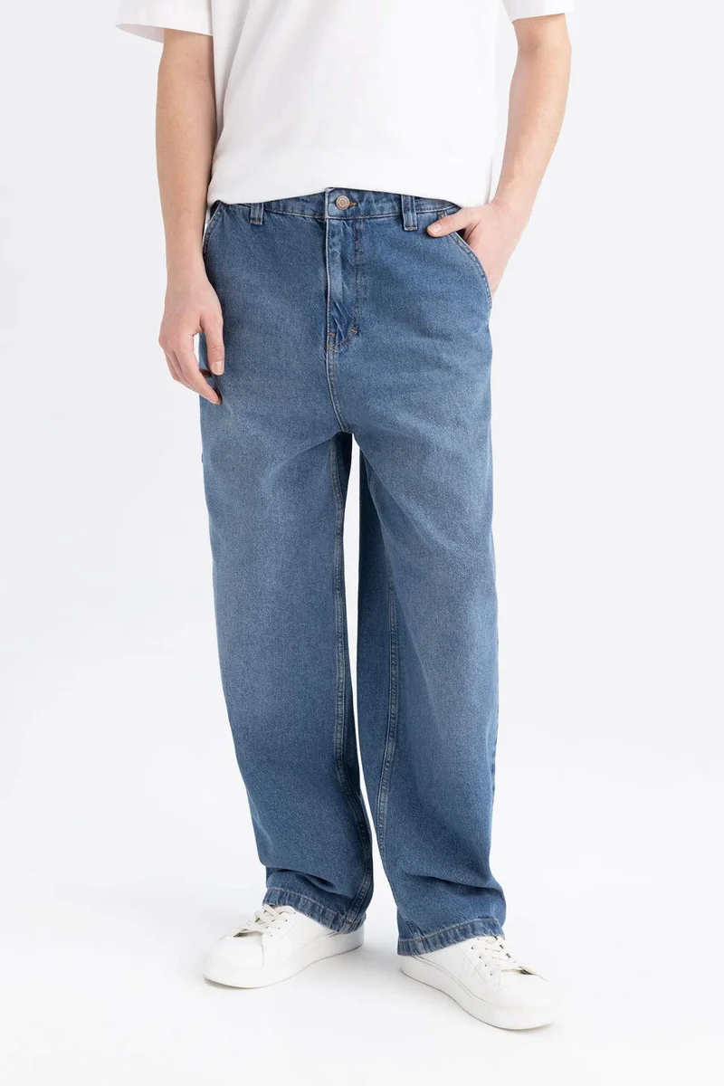 Defacto  Wide Leg Pocket Washed Jeans for Men | Best Price UAE