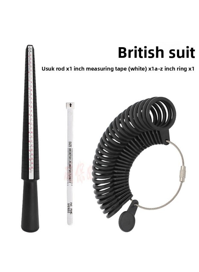 Plastic Ring Measuring Set USUK Rod Ring Ring Finger Circumference Measuring Belt Gauge Standard Three-piece Tool 