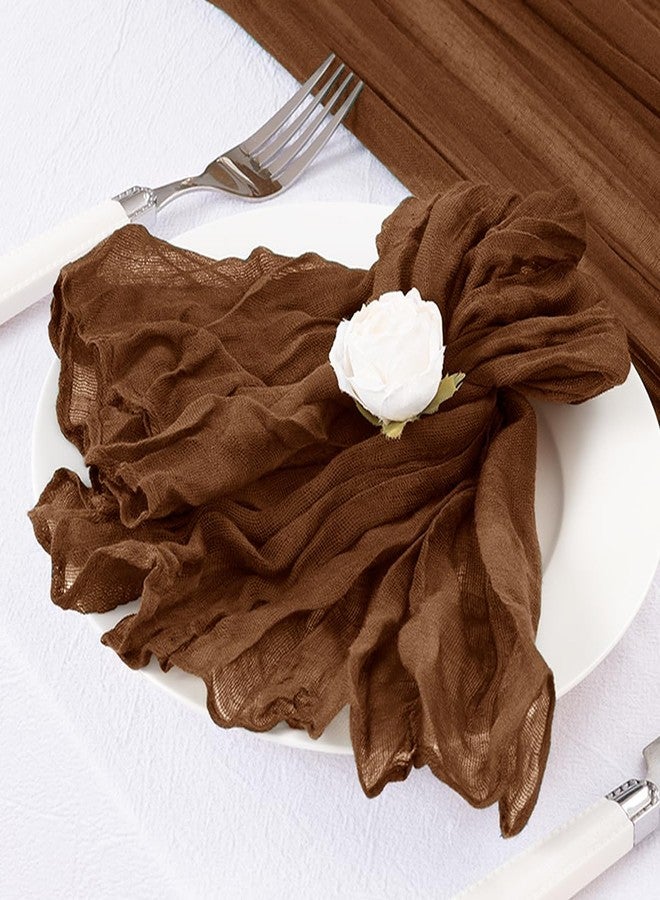 DeZerlor 20 Pack Brown Cheesecloth Napkins Tan Spring Cloth Napkins Set of 20 Marron Dinner Napkins Bulk 21x21 Inches for Wedding Bridal Shower Baby Shower Valentine's Day - Image 5