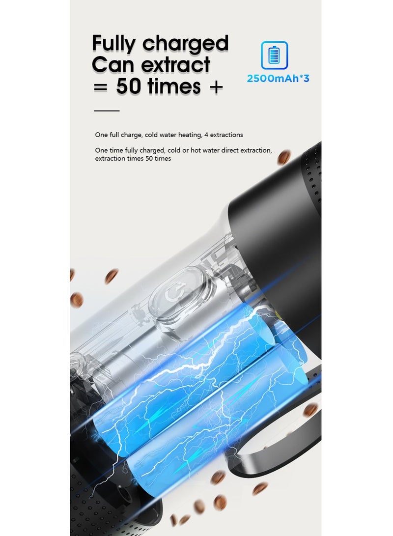 Panda Coffee machine，3 in 1 Portable Electric Espresso Machine - 20Bar Cordless Heating Fully Automatic Capsule Electric Coffee Machine Suitable for Travel Office Outdoor Car - Image 5