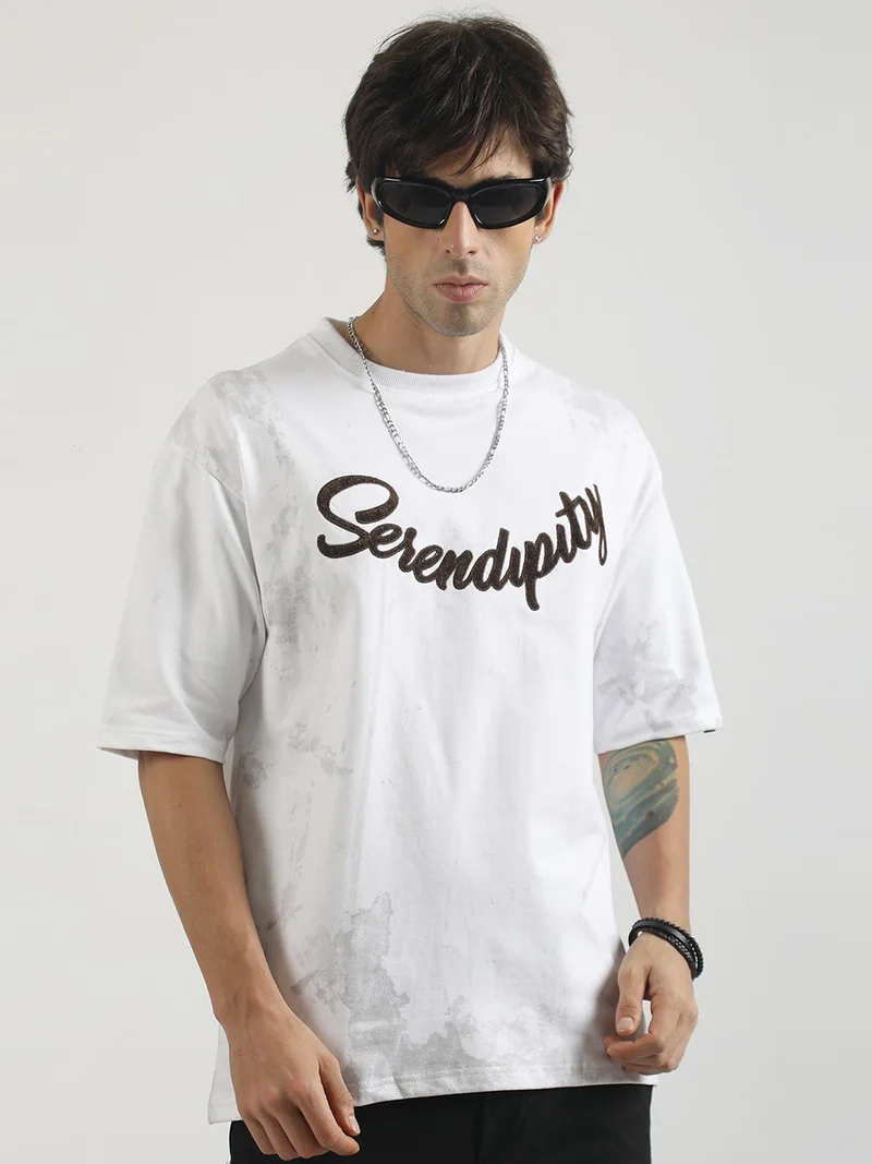 Maniac  Maniac Mens Action Words Printed Round Neck Half Sleeve Black and Grey Cotton T-Shirt for Men | Best Price UAE