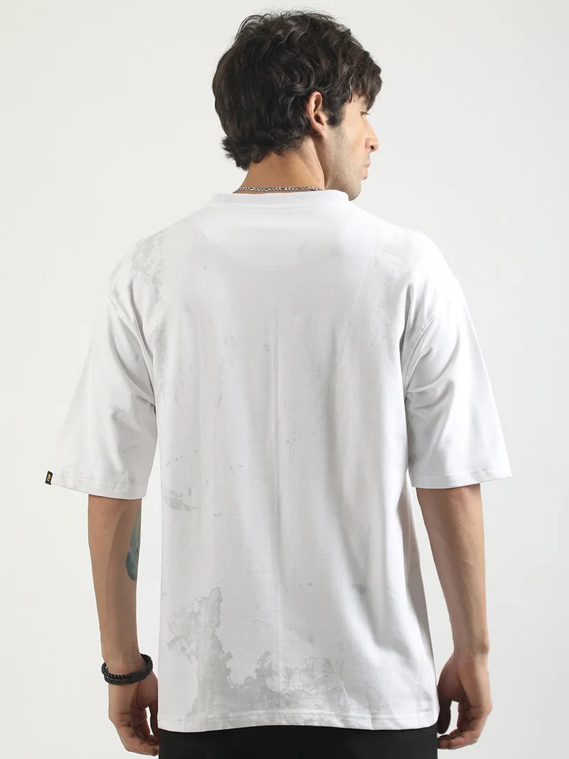 Maniac  Maniac Mens Action Words Printed Round Neck Half Sleeve Black and Grey Cotton T-Shirt for Men | Best Price UAE