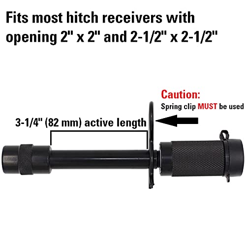 TowWorks 79631 Keyed Unique 5/8" Trailer Hitch Lock with Extra Long 3-1/4" Span, Double Safety Tow Hitch Receiver Locking Pin for Class III IV Hitches with 2" and 2.5" Receivers - Image 5