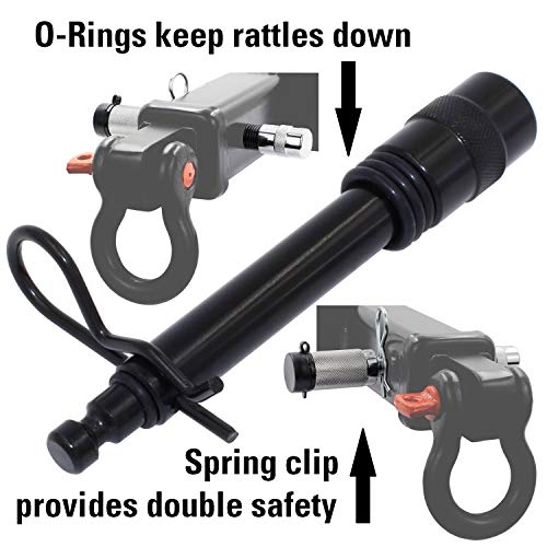 TowWorks 79631 Keyed Unique 5/8" Trailer Hitch Lock with Extra Long 3-1/4" Span, Double Safety Tow Hitch Receiver Locking Pin for Class III IV Hitches with 2" and 2.5" Receivers - Image 2