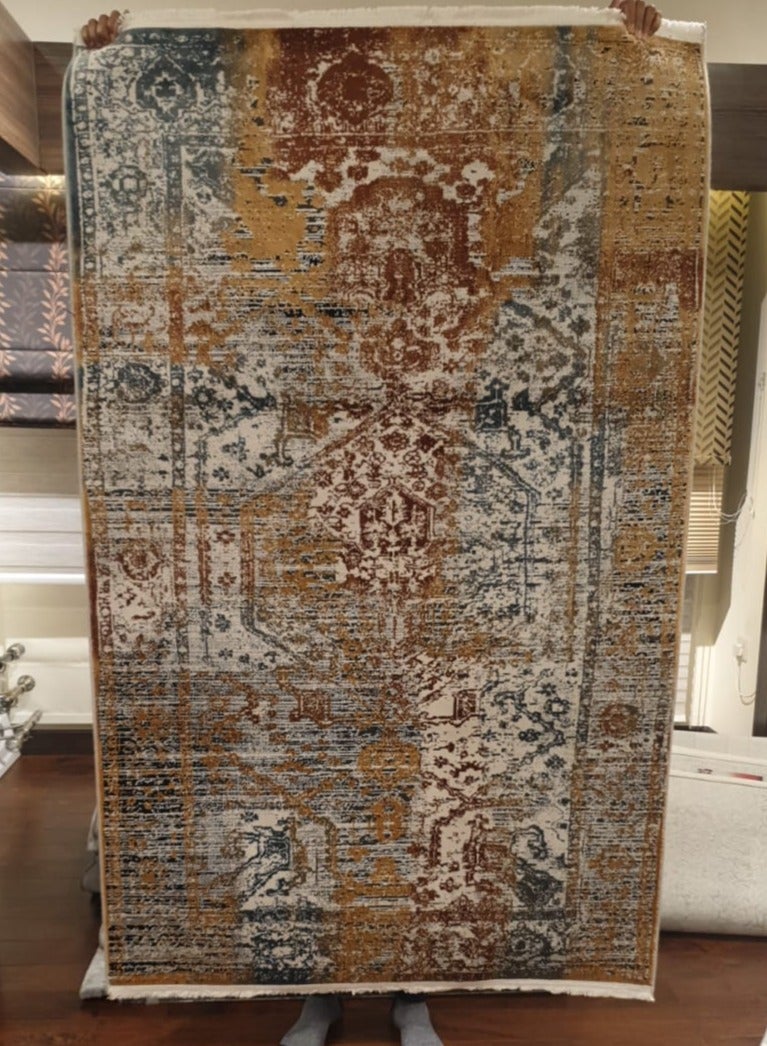 سجادة تركية مصنوعة آليا بلون 120x180 سم لغرفة المعيشة - Image 1