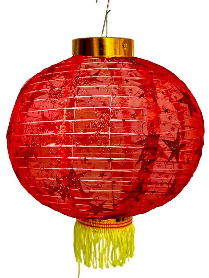 PS Red Lantern Large Chinese Lantern New Year Red Lanterns Colorful Rotating Horse Lanterns Door Balcony Spring Festival Diwali Decoration 12INCH Random Design Pack of 1pc - Image 1