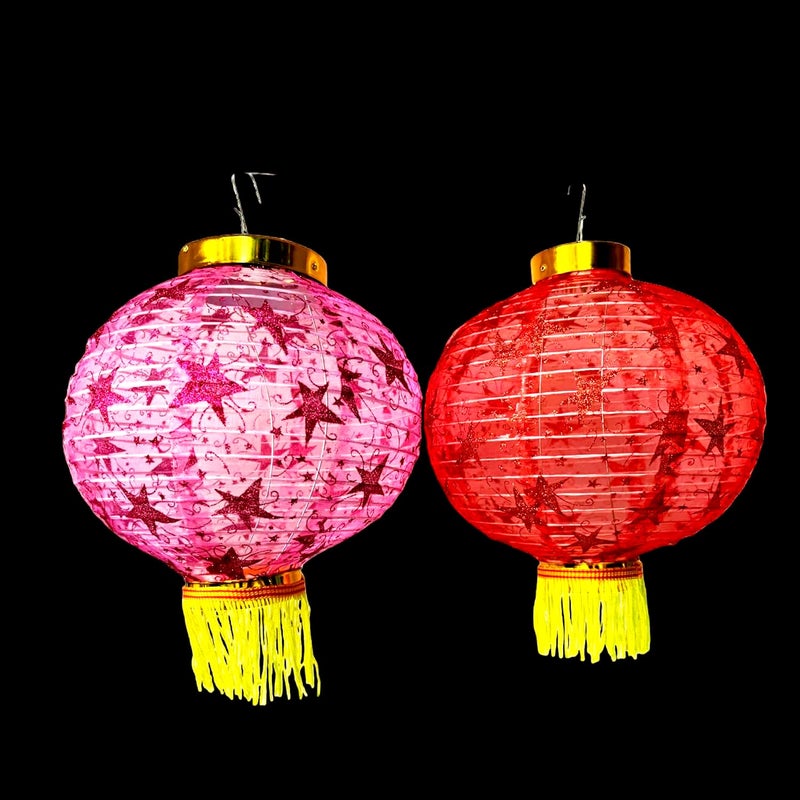 PS Red Lantern Large Chinese Lantern New Year Red Lanterns Colorful Rotating Horse Lanterns Door Balcony Spring Festival Diwali Decoration 12INCH Random Design Pack of 1pc - Image 5