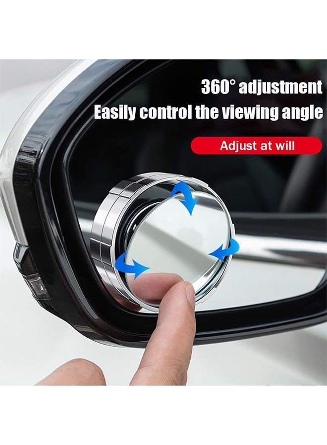 TodyJeyHo Car Blind Spot Mirror, Suction cup rearview mirror, HD Glass Frameless Convex Rotating Design, Rear View Mirror with wide angle Adjustable, Stick for Van SUV Trucks Universal (Round Silver,2Pcs) - Image 3