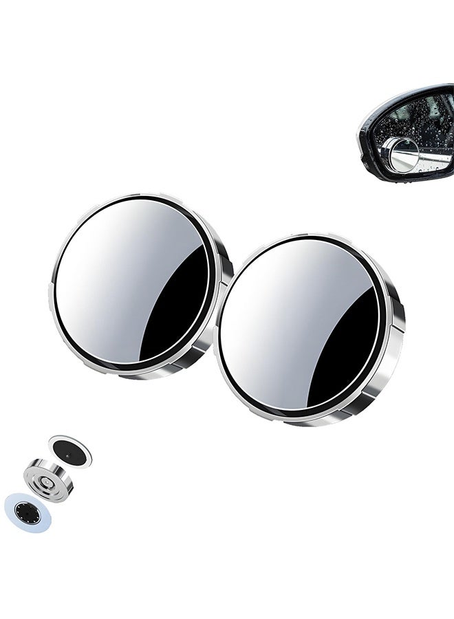 TodyJeyHo Car Blind Spot Mirror, Suction cup rearview mirror, HD Glass Frameless Convex Rotating Design, Rear View Mirror with wide angle Adjustable, Stick for Van SUV Trucks Universal (Round Silver,2Pcs) - Image 1