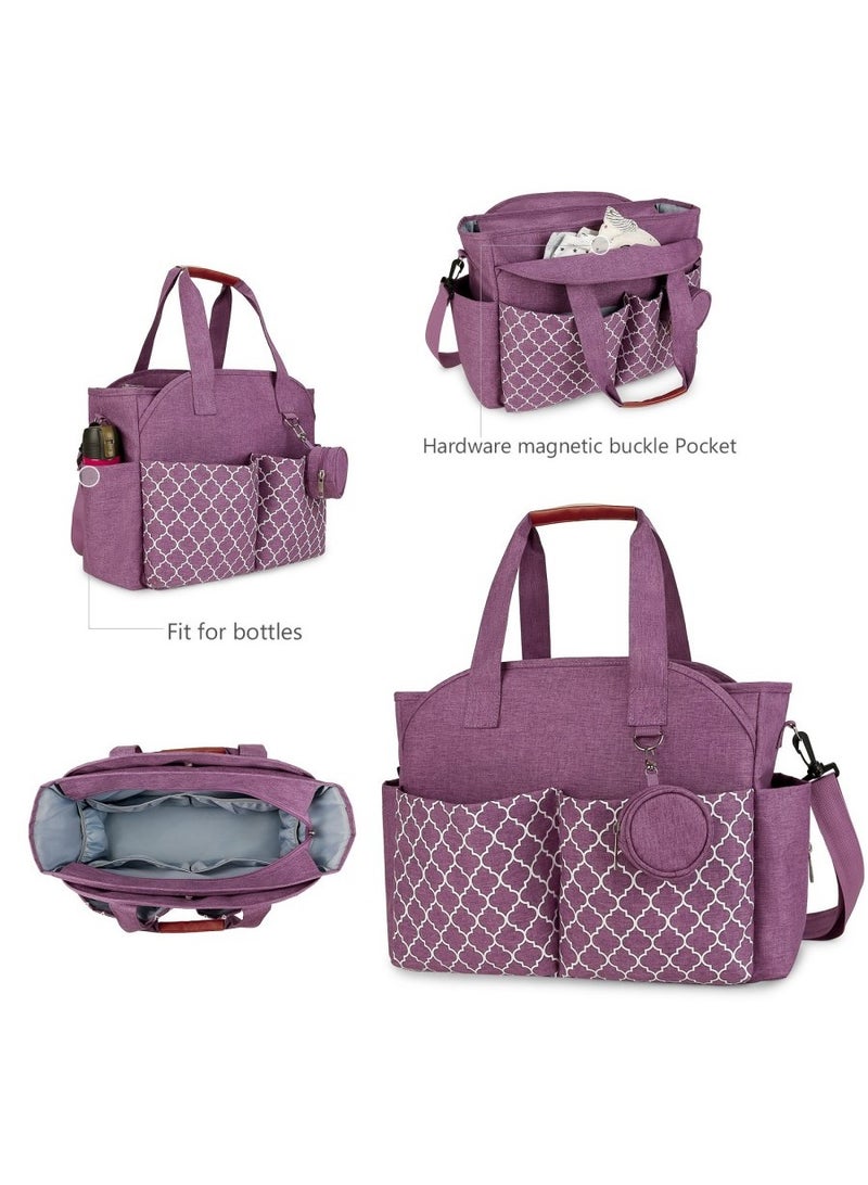 Aethvive Tote Diaper Bag, Multi-Function Baby Bag with Cup Holder, Travel Diaper Bag for Mom and Dad, Large Capacity Nursing Bag for Baby Care - Image 2