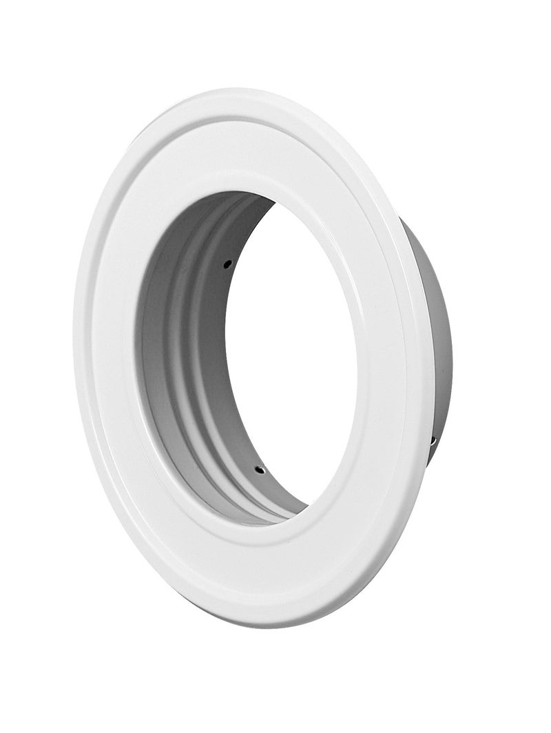 4" Inch Pipe Collar Ducting Finishing Rosette Duct Metal Ceiling Valve/Vent Flange Hose Spigot Tube End (Steel, 4")
