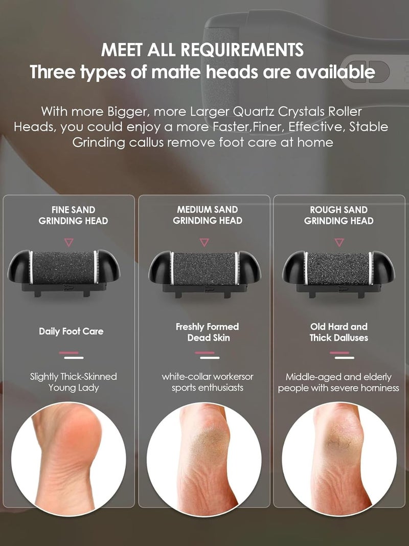 SHINESense Electric Callus Remover for Feet, USB Rechargeable Electric Foot File with 3 Rollers and 10 PCS Pedicure Tools Kit, Best Pedicure Tools for Men Foot Care - Perfect for Hard, Cracked, Dry, Dead Skin - Image 4