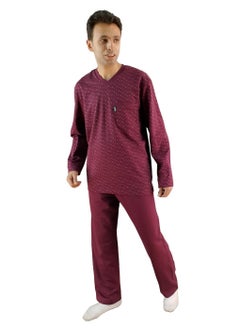 Jet "Men Winter Pajama Set Long Sleeve & Long Pants -Burgundy 