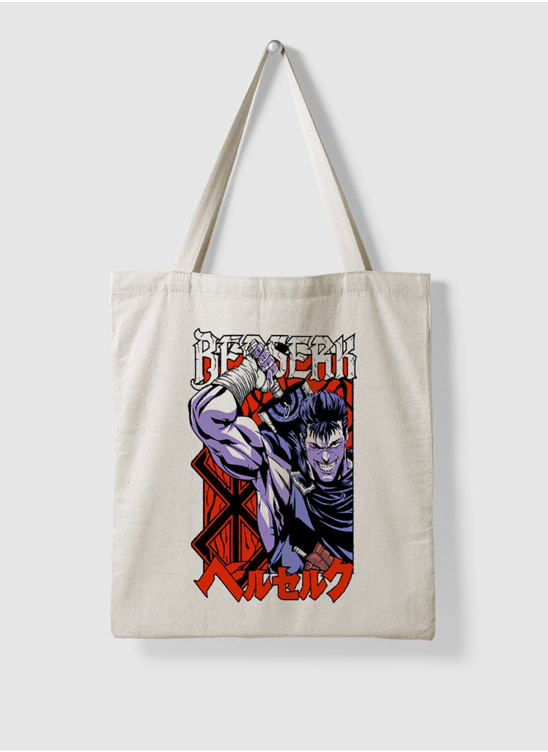 LOWHA - Polyester Tote Bag with Shoulder Straps and Berserk Anime Pattern - Image 1