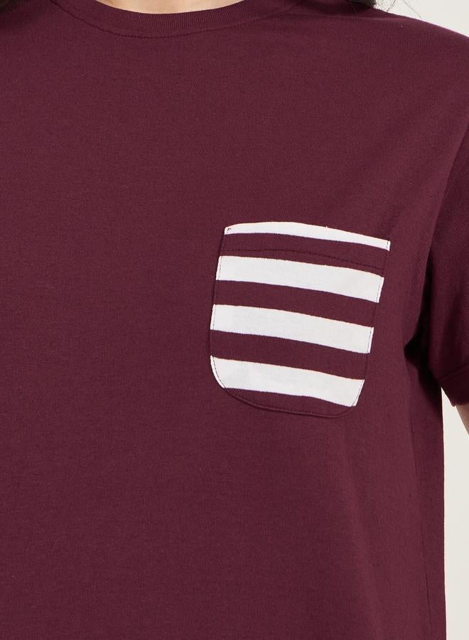 ستايلي طقم من بنطال بيجاما مع تيشيرت بأكمام قصيرة - Image 3