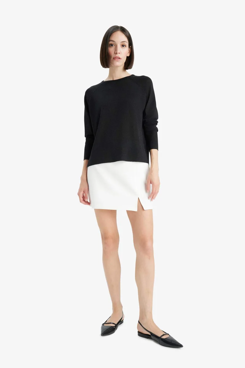 ديفاكتو Regular Fit Crew Neck Knit Pullover