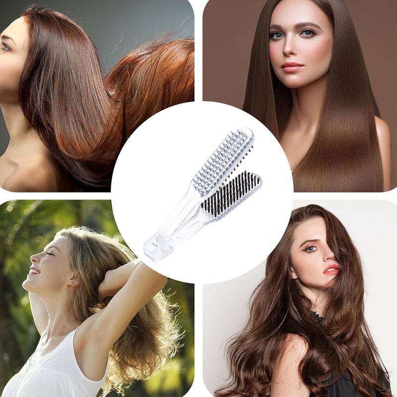 windforgecraft Hair Straightening Brush | Straightening Brush Hair Straightener Comb - Transparent Brush for Smoothing Straightening, Hair Brush Straightener V Shape Comb Borato - Image 4