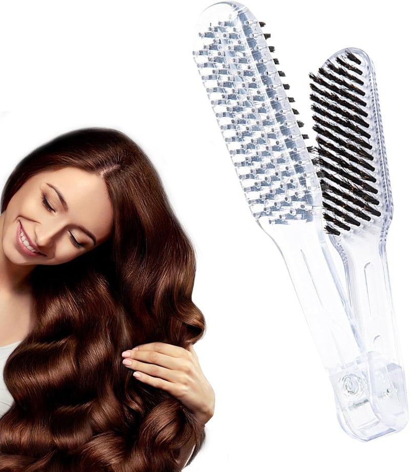 windforgecraft Hair Straightening Brush | Straightening Brush Hair Straightener Comb - Transparent Brush for Smoothing Straightening, Hair Brush Straightener V Shape Comb Borato - Image 1