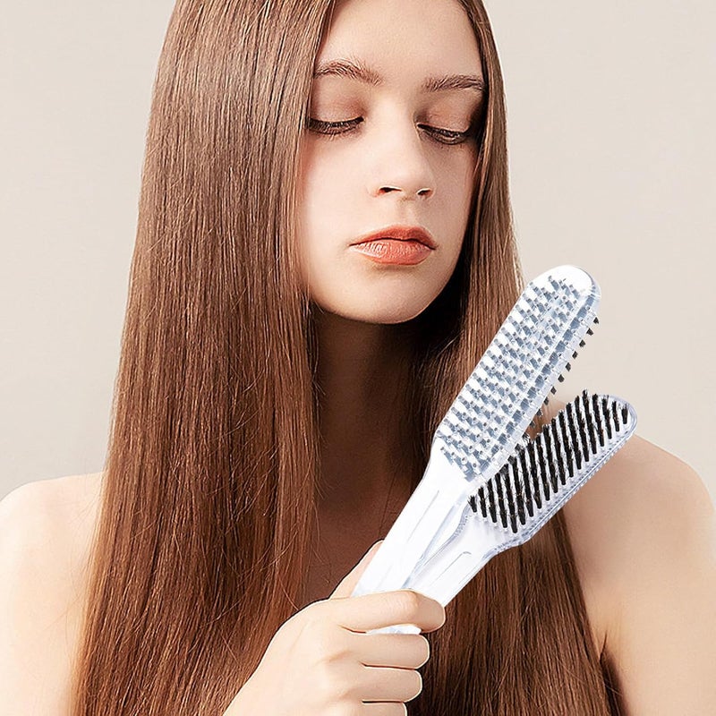 windforgecraft Hair Straightening Brush | Straightening Brush Hair Straightener Comb - Transparent Brush for Smoothing Straightening, Hair Brush Straightener V Shape Comb Borato - Image 3