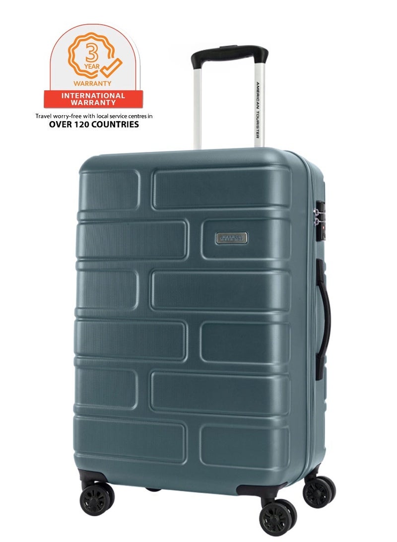 AMERICAN TOURISTER Bricklane Suitcase, Check-In Size 69 cm / 25 inch, 4 Spinner Wheels, Hard Top, Polycarbonate, Dark Forest|Lightweight|Scratch & Impact Resistance|TSA Lock - 3 Years International Warranty - Image 1