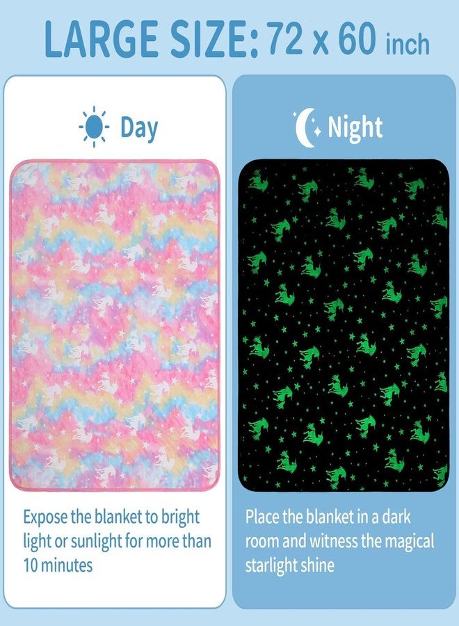 CUPEX Glow in The Dark Blanket for Kids, Gifts for Girls, Soft Kids Blankets for Christmas Birthday, Cozy & Warm All-Season Glow Blanket Ideal Gift for Boys & Girls (Pink Unicorn) - Image 4