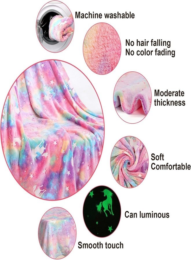 CUPEX Glow in The Dark Blanket for Kids, Gifts for Girls, Soft Kids Blankets for Christmas Birthday, Cozy & Warm All-Season Glow Blanket Ideal Gift for Boys & Girls (Pink Unicorn) - Image 5