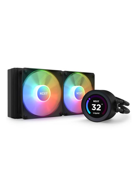 NZXT Kraken Elite 240 RGB 240mm AIO Liquid Cooler with LCD Display and RGB Fans Black - RL-KR24E-B1