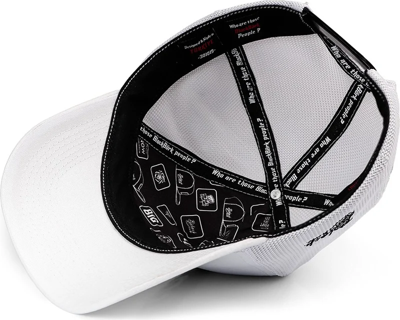 بلاك بورك V1 Trucker Positive - 1 Unisex White Hat (Cap) with Code Logo