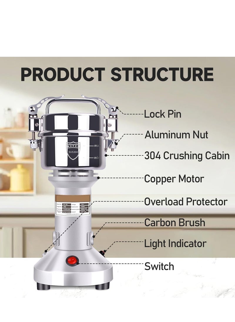 Arabest Coffee Grinder, Multifunctional Grinder, Electric Grain Grinder, Stainless Steel Electric Coffee Bean Grinder for Home Use（150G）  - Image 2