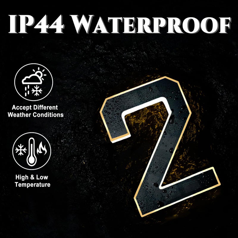 ISUNMEA 9 Inch Solar Lighted House Numbers for Outside, Light Up Waterproof LED Address Numbers Signs for Houses, Large Personalized Illuminated Exterior Modern House Numbers Light (5-Black, 9IN) - Image 5