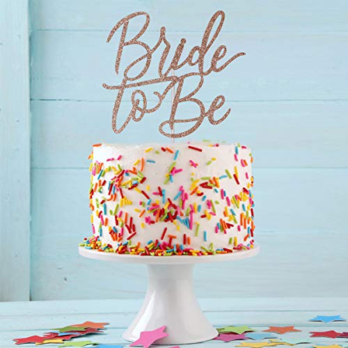 LeeSky Rose Gold Bride To Be Cake Topper Bridal Wedding Shower Cake Topper for Wedding Shower Bachelorette Party Cake Decorations (Double-sided Glitter) - Image 2