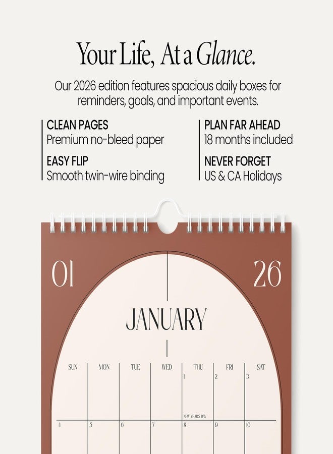 Karto Wall Calendar 2026 - Vertical 8.5x11 inch January 2026 to June 2027 - Boost Your Productivity and Easy Planning with the Aesthetic Monthly Calendar - Boho Color - Image 2