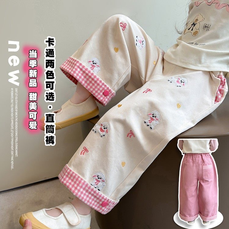 Girls Jeans Children'S New Cartoon Horn Jeans Cartoon Casual Pants - Image 2