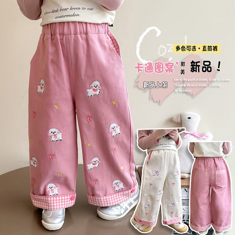 Girls Jeans Children'S New Cartoon Horn Jeans Cartoon Casual Pants - Image 4