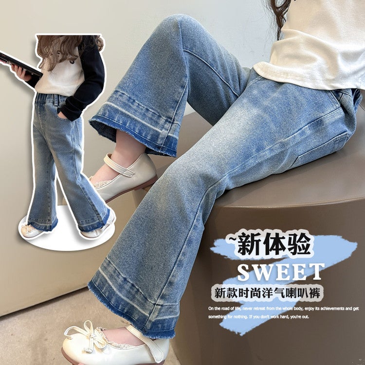 Girls Jeans Children'S New Cartoon Horn Jeans Cartoon Casual Pants - Image 3