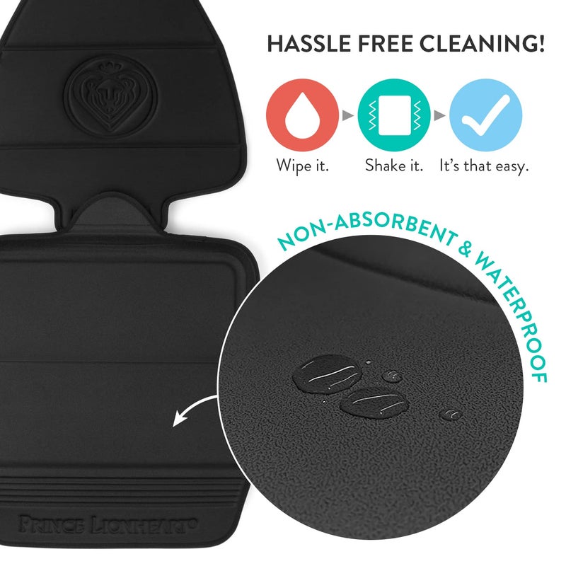 Prince Lionheart Car Seat Protector, The Only 2 Stage Seatsaver Designed with Thick Padding, Nonabsorbent, Waterproof, PVC Foam Material. Compatible With all Baby and Toddler Car Seats(Black) - Image 5