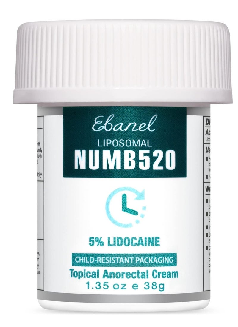 Ebanel Liposomal NUMB 520, 5% Lidocaine, Topical Anorectal Cream (1.35 oz)  - Image 2