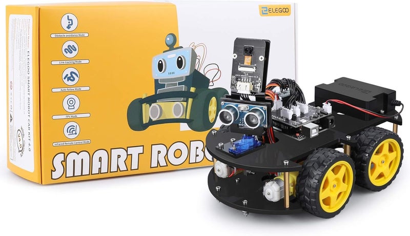 V4.0 UNO R3 Project Smart Robot Car Kit for Arduino Learner | with UNO R3, Line Tracking Module, Ultrasonic Sensor, IR Remote Control etc. Intelligent and Educational Toy Robotic Kit - Image 2
