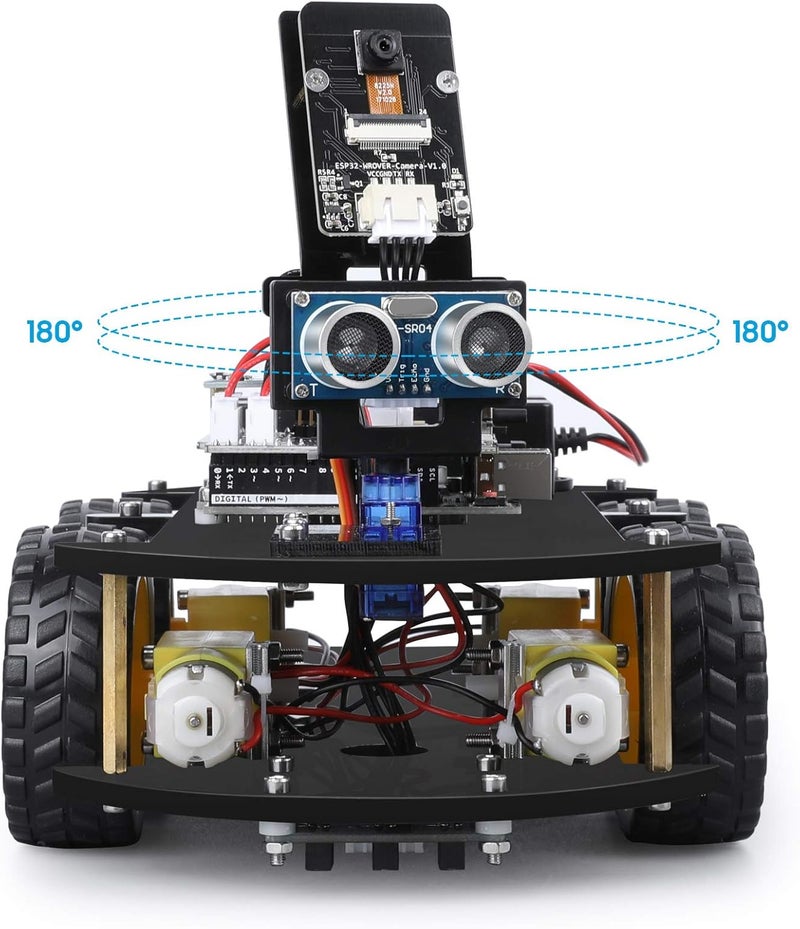 V4.0 UNO R3 Project Smart Robot Car Kit for Arduino Learner | with UNO R3, Line Tracking Module, Ultrasonic Sensor, IR Remote Control etc. Intelligent and Educational Toy Robotic Kit - Image 5