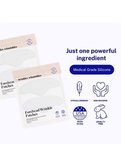 WRINKLES SCHMINKLES Forehead Wrinkle Patches, 4-Pack, Reusable Hypoallergenic Silicone Smoothing Pads for Reducing Frown Lines & Face Lift Overnight  - Image 3