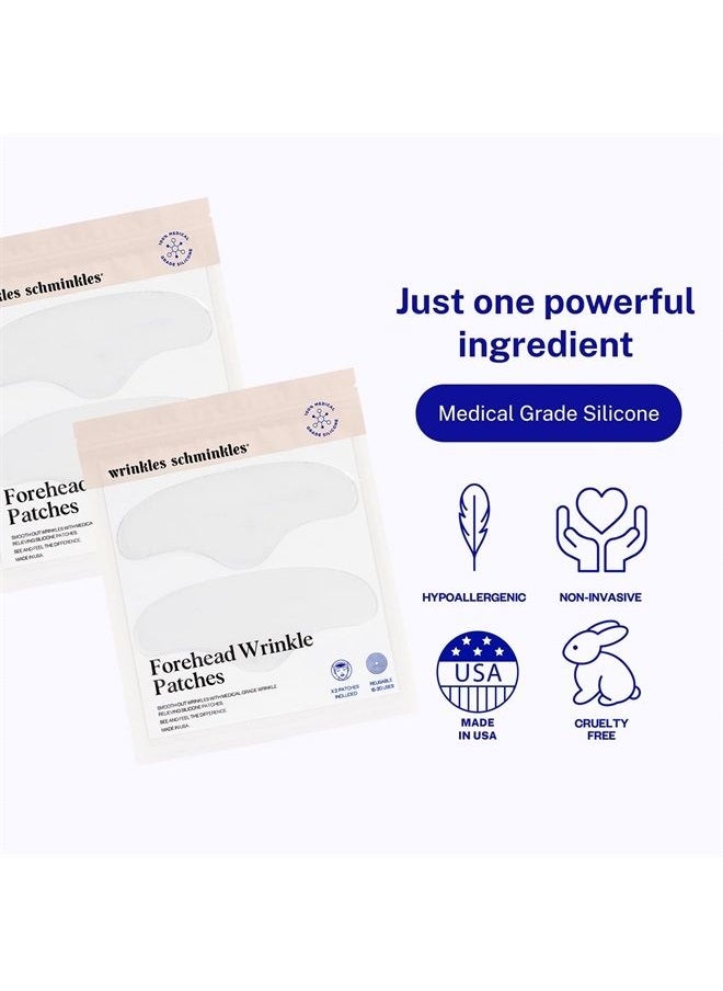 WRINKLES SCHMINKLES - Forehead Wrinkle Patches, 4-Pack, Reusable Hypoallergenic Silicone Smoothing Pads for Reducing Frown Lines & Face Lift Overnight - Image 1