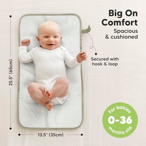 KeaBabies Portable Diaper Changing Pad, Easy Wipe Clean - Foldable Waterproof Baby Changing Mat for Diaper Bag, Compact, Lightweight, 25x13 Newborn, Infant, Baby Changer Travel Essential (Fox Vale) - Image 3