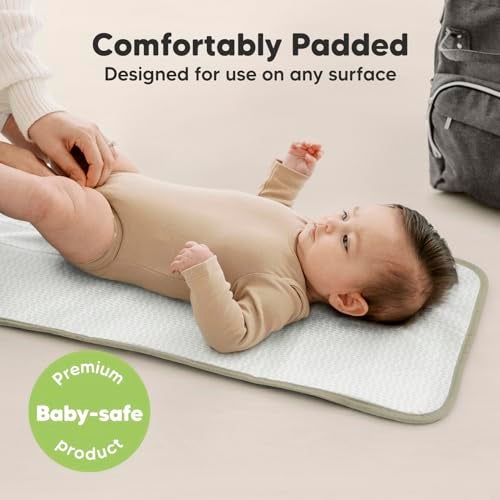 KeaBabies Portable Diaper Changing Pad, Easy Wipe Clean - Foldable Waterproof Baby Changing Mat for Diaper Bag, Compact, Lightweight, 25x13 Newborn, Infant, Baby Changer Travel Essential (Fox Vale) - Image 5