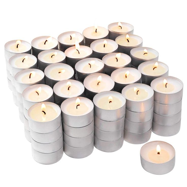AURA DECOR AuraDecor White Tealight Candle, Smokeless No Residue Burn Upto 3 Hour, Unscented T Light Candle for Home Decor (Set of 200 (White), Standard) - Image 5