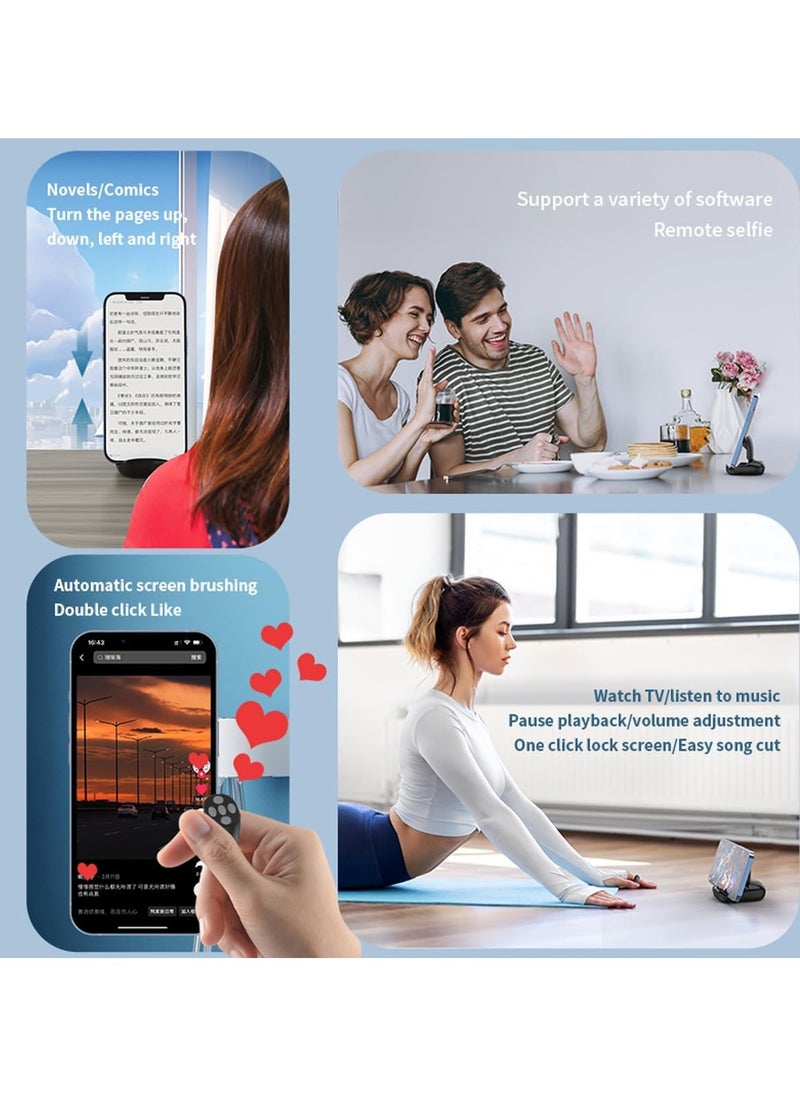 TIK TOK Bluetooth Remote Control Page Turner for iPhone iPad Android, Mini TIK TOK Wireless Scrolling Ring
