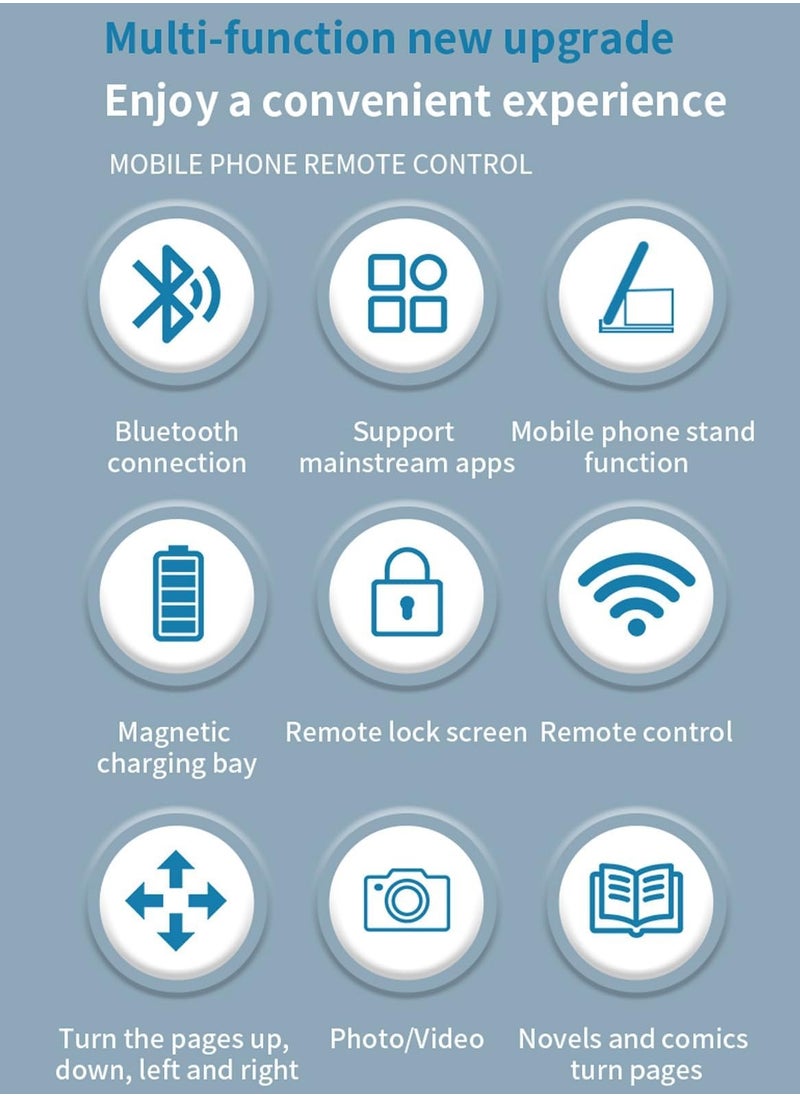 TIK TOK Bluetooth Remote Control Page Turner for iPhone iPad Android, Mini TIK TOK Wireless Scrolling Ring